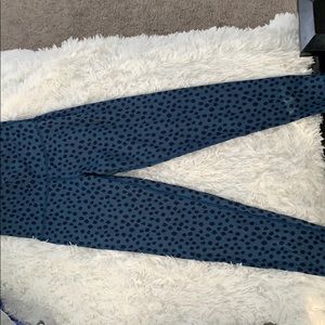 Black and blue polkadot leggings